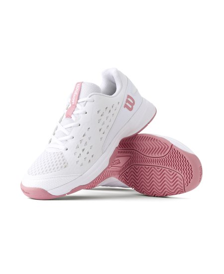Obrázek Dětské tenisové boty WILSON RUSH PRO JR Wh/Wh/Mauve WRS335290 2025