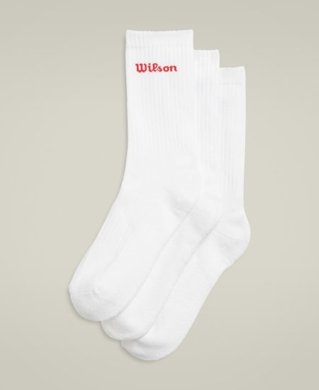 Obrázek Ponožky WILSON U CREW LOGO SOCK 3-PACK Bright White WU00084511WT
