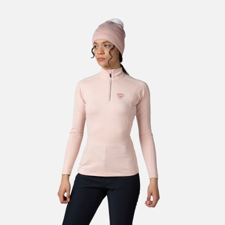 Obrázek Dámský rolák ROSSIGNOL W CLASSIQUE 1/2 ZIP Powder Pink RLMWL08-337 25/26