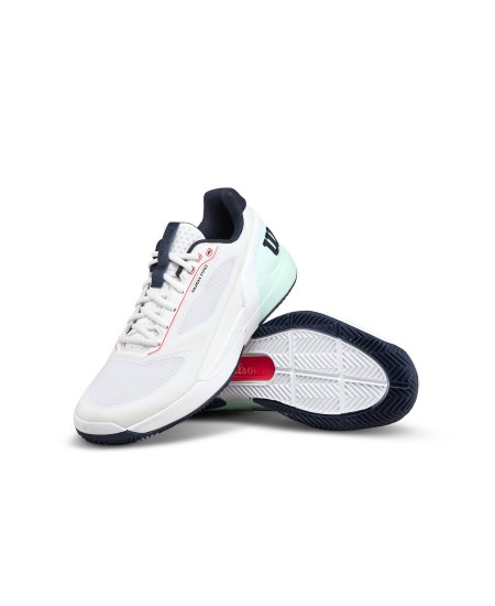 Obrázek Pánské tenisové boty WILSON RUSH PRO 5 CLAY Wh/Bay/Fiery WRS338540 2026